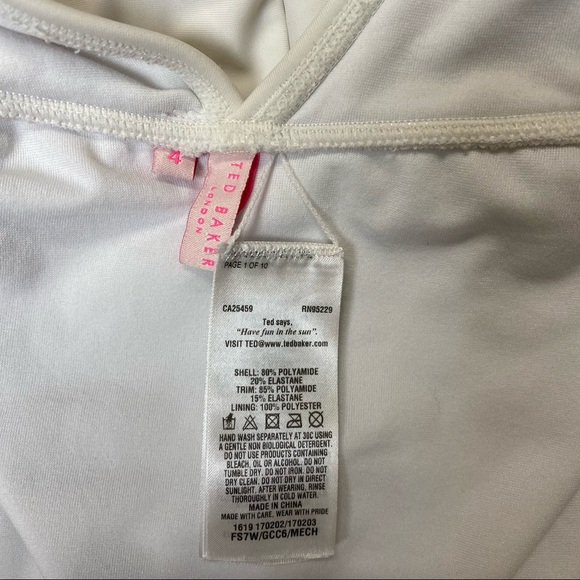 Ted Baker London White Halter One-Piece Swimsuit - Picture 4 of 4